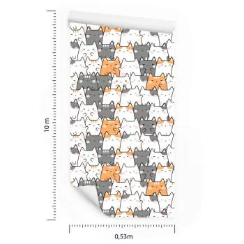 Tapeta Dla Dzieci – Wielobarwne Kotki - obrazek 3