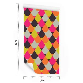 Tapeta Geometryczna - Kolorowe Romby - obrazek 3