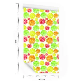 Tapeta Do Jadalni Owoce Cytryny Pomarańcze Limonki - obrazek 3