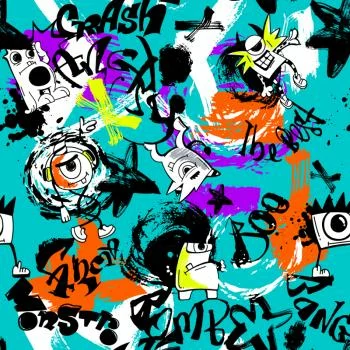 Tapeta Kolorowe Potwory Graffiti - obrazek 2