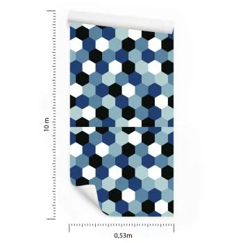 Tapeta Geometryczna Pokój Młodzieżowy Dla Chłopca - obrazek 3