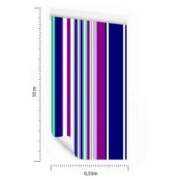 Tapeta Do Salonu, Kolorowe, Pionowe Paski - obrazek 3