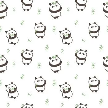 Tapeta Pandy Z Liśćmi W Tle - obrazek 2