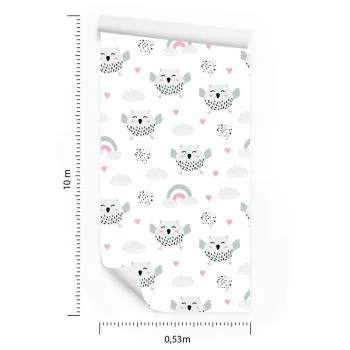 Tapeta Sowy Z Sercami W Tle - obrazek 3