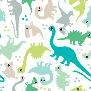 Tapeta W Kolorowe Dinozaury, Kropki, Pokój Chłopca - obrazek 2