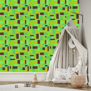 Tapeta Do Pokoju Chłopca Kolorowe Klocki Ozdoba 3D