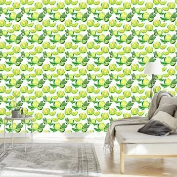 Tapeta Do Kuchni, Owoce, Limonki, Liście