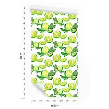 Tapeta Do Kuchni, Owoce, Limonki, Liście - obrazek 3