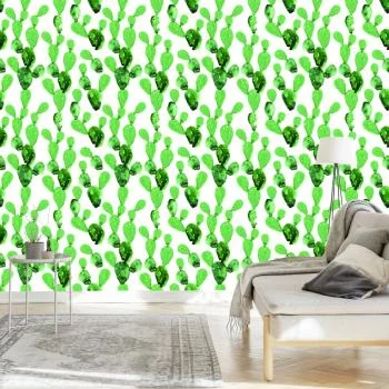 Tapeta Kwiaty Kaktus Akwarela