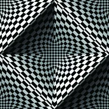 Tapeta Geometryczna 3D Głębia, Kwadraty, Do Salonu - obrazek 2