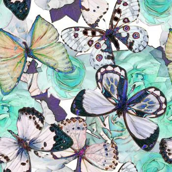 Tapeta Do Sypialni Kwiaty Motyle Natura - obrazek 2