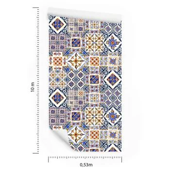 Tapeta Ścienna, Orientalna Mozaika, Wzory, Kafelki - obrazek 3