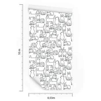 Tapeta Koty W Czerni I Bieli - obrazek 3