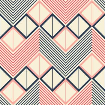 Tapeta Geometryczne Wzory W Stylu Retro - obrazek 2