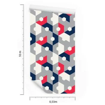 Tapeta Geometryczna - Abstrakcyjne Sześciokąty - obrazek 3