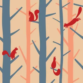 Tapeta Kolorowe Drzewa, Natura Do Pokoju Dziecka - obrazek 2
