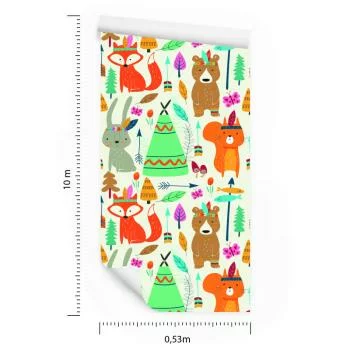 Tapeta Dla Dzieci – Zabawa Leśnych Zwierząt - obrazek 3