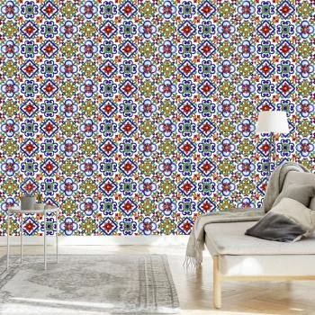 Tapeta Do Kuchni, Jadalni Kolorowa Mozaika, Wzory