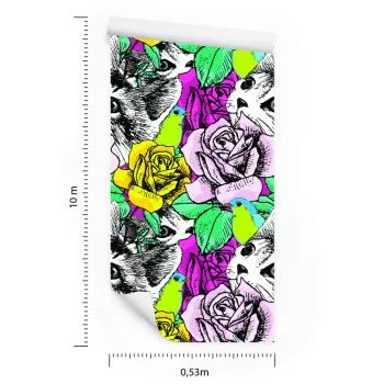 Tapeta – Koty, Ptaki I Róże - obrazek 3