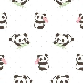 Tapeta Pandy Z Kwiatami - obrazek 2