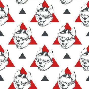 Tapeta Psy I Trójkąty - obrazek 2