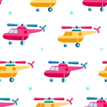 Tapeta W Helikoptery, Gwiazdki, Do Pokoju Dziecka - obrazek 2