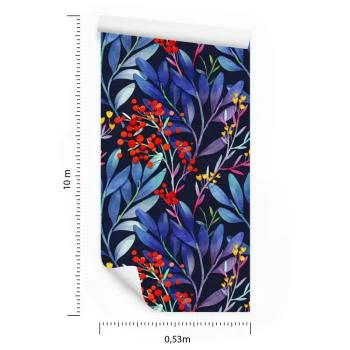 Tapeta Roślinne Wzory W Stylu Retro - obrazek 3