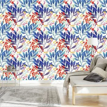 Tapeta Kolorowe Kwiaty W Stylu Retro