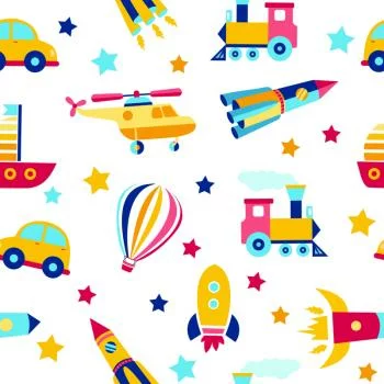Tapeta Do Pokoju Dziecka Balony, Auta, Helikoptery - obrazek 2