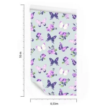 Tapeta W Motyle, Róże, Kwiaty, Natura, Do Salonu - obrazek 3