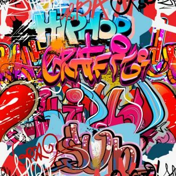 Tapeta Graffiti Z Odcieniami Czerwieni - obrazek 2