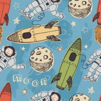 Tapeta Kosmonauci Wśród Planet - obrazek 2