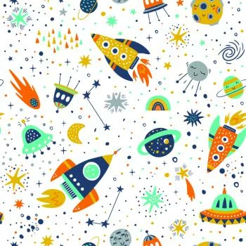 Tapeta Dziecięca Planety Statki Kosmiczne Kosmos - obrazek 2