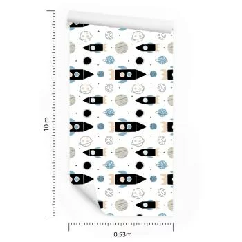 Tapeta Kolorowe Rakiety I Planety - obrazek 3