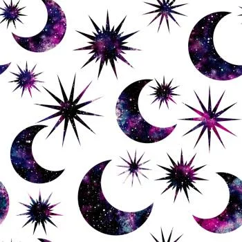 Tapeta Słońce Księżyc W Stylu Galaxy - obrazek 2