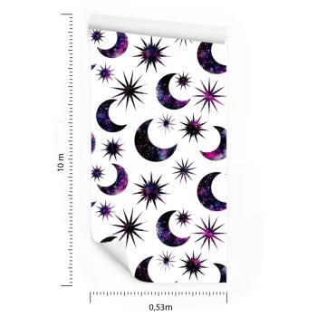 Tapeta Słońce Księżyc W Stylu Galaxy - obrazek 3