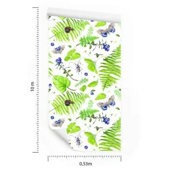 Tapeta Paproć Z Motylami - obrazek 3