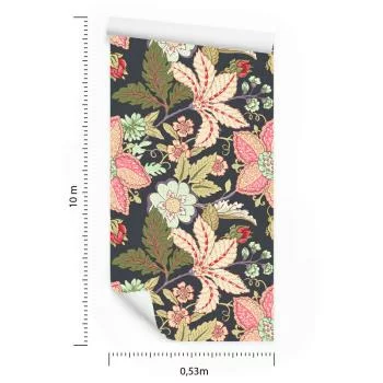 Tapeta Kwiaty Z Liśćmi Vintage - obrazek 3