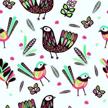 Tapeta Ptaki W Stylu Boho - obrazek 2