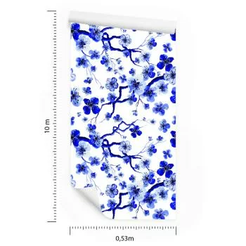 Tapeta Do Sypialni Kwiaty Wiśni Gałązki Rośliny 3D - obrazek 3