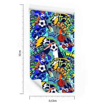 Tapeta Młodzieżowa Sport Graffiti Piłka Nożna - obrazek 3