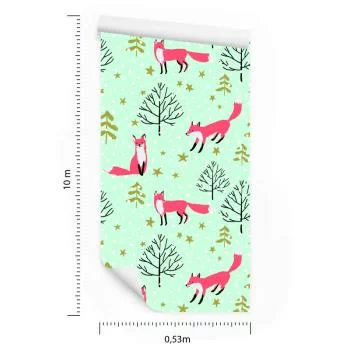 Tapeta Rysowane Liski W Lesie - obrazek 3