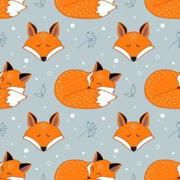 Tapeta Śpiące Liski Z Roślinami - obrazek 2