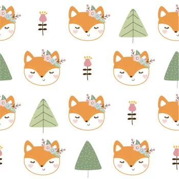 Tapeta Lisy Z Kwiatkami - obrazek 2