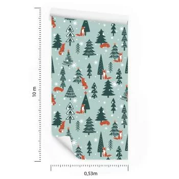 Tapeta Śpiące Lisy W Zimowym Lesie - obrazek 3