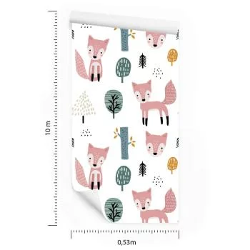 Tapeta Różowe Liski W Lesie - obrazek 3