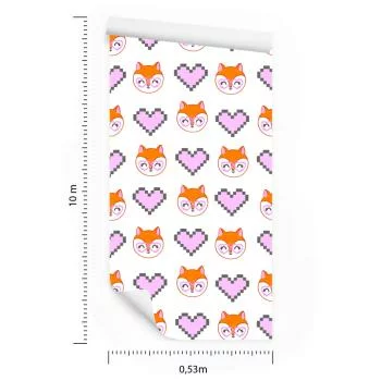 Tapeta Wesołe Liski Z Serduszkami - obrazek 3