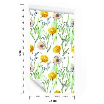 Tapeta Dmuchawce I Kwiaty Polne - obrazek 3