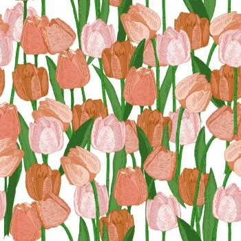 Tapeta Wiosenne Tulipany W Stylu Vintage - obrazek 2