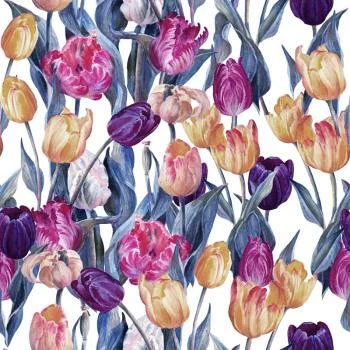 Tapeta Kolorowe Malowane Tulipany - obrazek 2